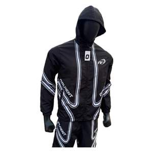 Cortavientos de nailon negro con logotipo personalizado OEM, ropa informal ligera y cómoda de verano para senderismo, protección para días lluviosos a cuadros - Product Image 5