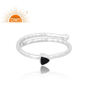 Anillo de Plata de Ley 925 con Piedra Preciosa Natural de Espina Negra, Joyería Personalizada para Mujer, Regalo para Ella, Joyería a Medida - Product Image 3