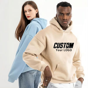 Logotipo personalizado ropa de calle de alta calidad 500 GSM 100% algodón polar grueso peso pesado suéter sudaderas con capucha de gran tamaño hombres - Product Image 1