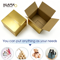 Caja de cartón corrugado con lámina dorada personalizable Huamao para embalaje de regalos y envíos al por mayor.