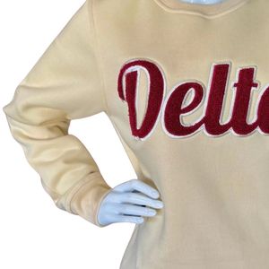 Neutral Delta 1913 Sleeve Chenille Crewneck Sweatshirt Premium Fleece Sorority Apparel Greek DST Cozy Winter <b>Top</b> - Product Image 5
