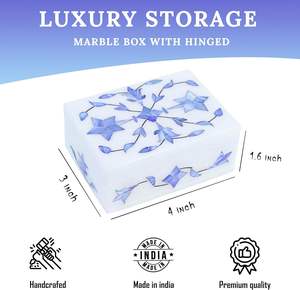 กล่องใส่เครื่องประดับหินอ่อนงานฝีมือสุดหรู ขายดีที่สุด ราคาขายส่งโดยตรงจากอินเดีย เหมาะสำหรับเป็นของขวัญ - Product Image 3