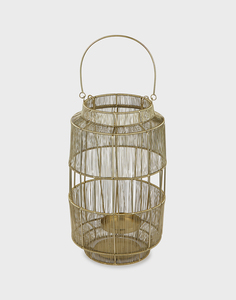 Fil de fer osier or lanterne bougeoir décor de mariage suspendu ou centre de table lanterne décorative de luxe à vendre - Product Image 1