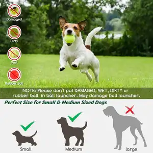 Sử dụng ngoài trời, thân thiện với vật nuôi, đồ chơi huấn luyện ném bóng tương tác cho chó nhỏ và vừa,, máy phóng quần vợt tự động cho chó
