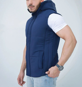 Men's Custom Made Winter Puffer <b>Jacket</b> Stand Collar Hood Front Canvas Fabric <b>Waterproof</b> Polyester <b>Padding</b> Low MOQ Plain Dyed - Product Image 2