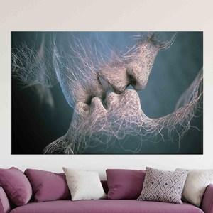 Tableau sur toile imprimé : Art de couple sensuel avec design en verre contemporain, TOILE ENVELOPPEE - Product Image 1