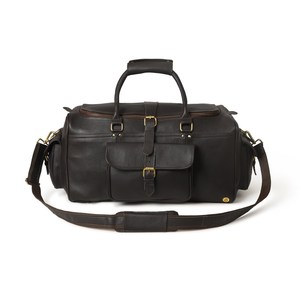 Sac de voyage pliable en cuir véritable avec fermeture à glissière, sangle réglable, durable et portable pour les voyages - Product Image 1