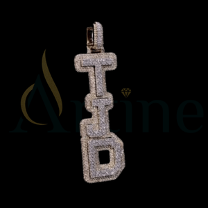 Letter <b>Pendant</b> 925 Sterling <b>Silver</b> Moissanite Diamond Bling <b>Necklace</b> Charm for <b>Men</b> & Women Custom Jewelry - Product Image 1