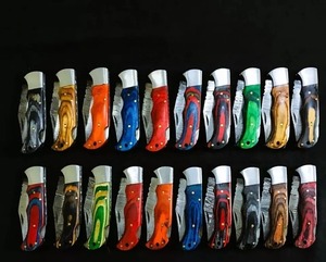 มีดพับสำหรับล่าสัตว์ทำจากเหล็กดามัสกัสจำนวน20ชิ้นมีดโบวี่เกรดแบบทำมือของขวัญที่ยอดเยี่ยมสำหรับเพื่อน - Product Image 5