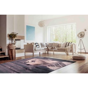 Alfombra Impresa: Alfombra para Entrada, Alfombra con Diseño de Perro y Gafas, Alfombra con Diseño de Animales Adorables, Alfombra de Terciopelo - Product Image 2