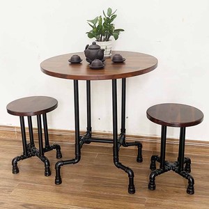 CBCF201 Luxury Melaleuca Wood Pipe Table and Chair <b>Set</b> Industrial-Modern Home & Hotel Furniture for Living Room & Apartment - Product Image 4