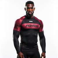 MMA Rash Guards Obtenez un style personnalisé Obtenez du matériel sublimé personnalisé Vente en gros Vêtements d'entraînement sportif de combat pour les séances d'entraînement
