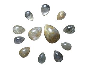 คอลเลกชันพิเศษขนาดที่กําหนดเองอัญมณีตัดลูกแพร์ธรรมชาติแฮนด์เมดสีทองไหมทอง Cabochon อัญมณีหลวมสําหรับทําเครื่องประดับ - Product Image 2