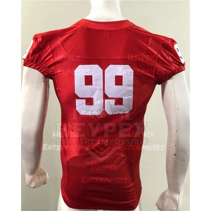 Camiseta de fútbol americano de sarga de aparejos de manga corta más vendida, camiseta de fútbol americano Popular de tallas para jóvenes y adultos - Product Image 4