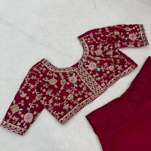 Elegante Conjunto de Vestido Anarkali Bordado en Poliéster Fandi con Dupatta y Pantalón, Colección de Diseño Festivo, Ropa de Fiesta, Estilo Bollywood - Product Image 5