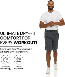 Men's Dry-Fit Gym Running <b>Shorts</b> 100% Cotton Eco-Friendly Casual Sport Active <b>Pant</b> Elastic Waist Solid Pattern <b>Sweat</b> Resistant - Product Image 3