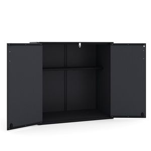 23.5 Cu.ft Black Outdoor Storage Shed Lockable Door PP HDPE Horizontal Garden Tool Cabinet with Resin Plastic Frame Brand New - Product Image 2