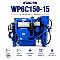 Moteur diesel marin SCDC Weichai WP6C150-15, 110 kW, 1500 tr/min, 6 cylindres, 4 temps, moteur de bateau à couple élevé pour navires de passagers