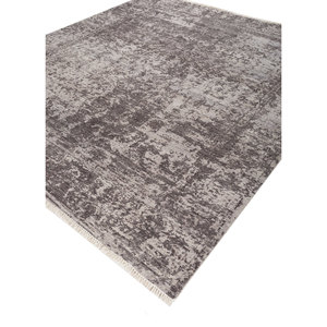 พรมวิสกายาสไตล์คลาสสิก สีเทา-ดำ ทอมือจากขนแกะอัฟกัน ลายเหรียญ รูปทรงแบน ขนาดใหญ่ สำหรับบ้าน สำหรับวัยรุ่น-EA-7039 - Product Image 2