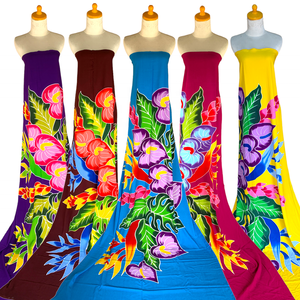 Sarong de playa de una pieza de rayón 100%, selecciones de colores amplios con adornos florales pintados a mano, Pareo con patrón floral - Product Image 1