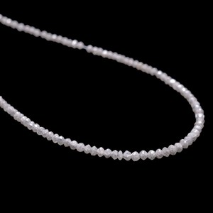 Perles Rondelles Micro-Facettées en Diamant Gris AAA+ 1,50mm-2,40mm, Perles de Diamant Blanc Naturel Fin et Rare, Pierres Précieuses pour Bijoux - Product Image 3