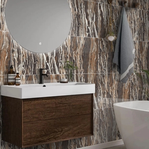 60x60cm Porcelain Floor Tiles with Modern Marble Finish High Gloss Surface Wear-Resistant for Bathroom Use - Product Image 1