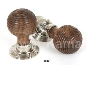 Beau bouton de porte arrondi poli en palissandre marron et nickel pour la maison salon chambre à coucher salle à manger salle de bain porte utilisation - Product Image 1