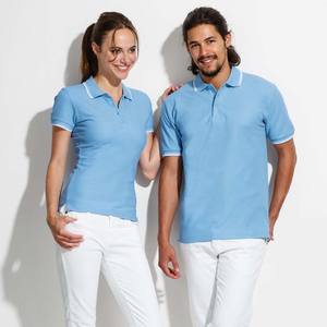 เสื้อโปโลผู้ชายแบบลำลองสีทึบแขนสั้นผ้าคอตตอนแห้งเร็วใส่ได้ปรับแต่งได้ - Product Image 1