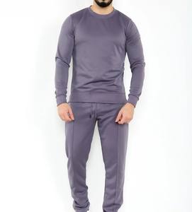 Nuevo chándal de manga larga para hombre en patrón sólido teñido liso para invierno en diferentes tamaños con cremallera completa color gris - Product Image 5