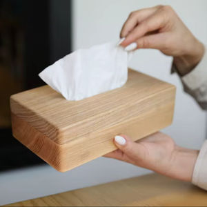 Boîte à mouchoirs en noyer de luxe | Porte-papier en bois pour salle de bain et salon | Mallette de rangement de bureau moderne | Organisateur de décoration intérieure - Product Image 1