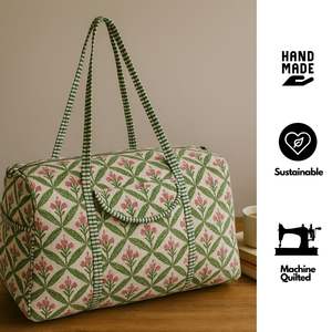 Jaipur imprimé matelassé léger coton sac de sport grand transport voyage week-end Sport Design cousu à la Machine facile à transporter Durable - Product Image 6