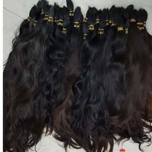 Cheveux humains Remy bruts, non traités, vierges, naturels, en vrac, extensions de cheveux indiens du sud, double trame - Product Image 4