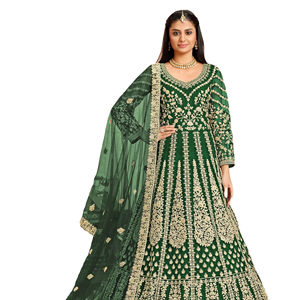 Heavy bordado Anarkali Salwar Kameez colección frente trasero red para bodas fiesta hasta el suelo ropa India pakistaní - Product Image 1