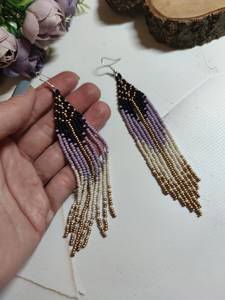Boucles d'oreilles en perles faites à la main Bijoux de bal de Bohême - Product Image 4