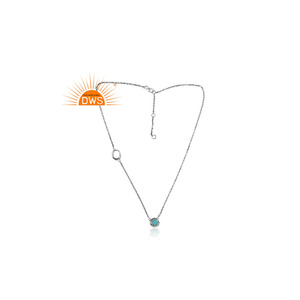 สร้อยคอจี้อัญมณีสีเงินสเตอร์ลิงสีอะริโซนาจากธรรมชาติผลิตตามสั่ง - Product Image 2