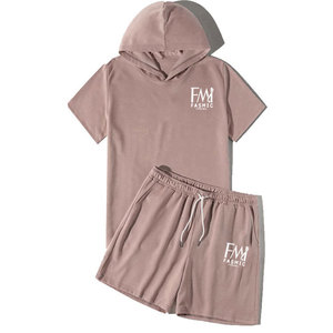 Top Quality Two Piece Hoodie & <b>Shorts</b> Sets For Custom <b>Patches</b> <b>Short</b> Sleeve <b>Men</b> Hoodie Set's For Sale - Product Image 1