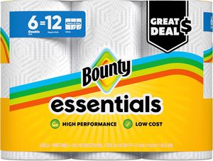 Essentiels Bounty : Sélection de rouleaux de papier essuie-tout, taille A, 6 rouleaux doubles, blanc, 108 feuilles par rouleau - Product Image 2