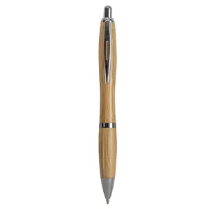 Penna Personalizzata in Bambù con Chiusura a Scatto, Gadget Promozionale Ecologico - Product Image 4