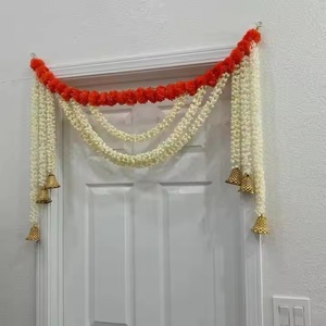 Tradición Artificial Mogra Jasmine Marigold Flower Toran Bandarwal para decoración de boda Puerta Cenefa Colgante Diwali Decoración - Product Image 1