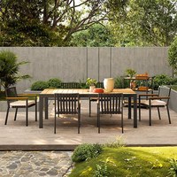 Ensemble de salle à manger d'extérieur populaire en aluminium à 4 places avec table et chaises pour jardin, mobilier métallique, table rectangulaire