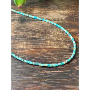 Collares Heishi Navajo Hechos a Mano con Turquesa y Plata de Ley, Cuentas en Forma de Corazón con Perla y Diamante, Estilo Religioso, Regalo - Product Image 3