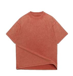 Nouveau design T-shirt personnalisé 100% coton 2024 T-shirt décontracté uni pour homme T-shirt oversize effet délavé - Product Image 1