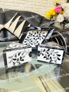 Handmade Wood Leaf Incense & Aromatherapy Diffuser Set Small Resin Inlay Mubkhar Tray Box Colorful Bone Inlay Gift - Product Image 6