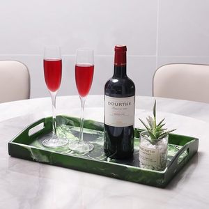 Plateau de service en résine de forme carrée, prix d'usine en gros, pour la cuisine, plat de service disponible pour servir les aliments - Product Image 4