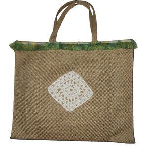 <b>Large</b> Capacity Eco-Friendly Jute Handbag Custom Logo Printed Eco Recycle Natural Foldable Reusable Jute Shopping Tote <b>Bag</b> - Product Image 1