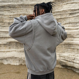 Rainbow Touches Custom 2026 Vintage 400 GSM Sweat-shirts à épaules tombantes lourds à capuche surdimensionnés rétro délavés à l'acide Sweat-shirt pour homme - Product Image 6