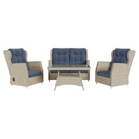 Ensemble de mobilier d'extérieur moderne en aluminium avec tissu imperméable pour patio, salon, parc, hôtel, cour, idéal pour café et repas