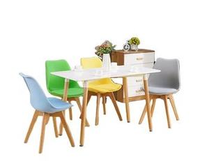 Table à manger moderne simple en bois massif, emballée pour la livraison à domicile, chambre, bureau, appartements, hôtels, écoles - Product Image 2