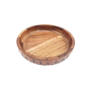 Bol de service de nourriture de forme ronde en bois de conception à la mode fini naturel pour la maison et les hôtels bols de service de nourriture de table faits à la main - Product Image 5