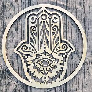 Arte de pared de Metal de alta calidad, de larga duración Hamsa, arte de pared, Geometría Sagrada, decoración del hogar, corte láser, escultura de pared de metal para el hogar y la Oficina - Product Image 5